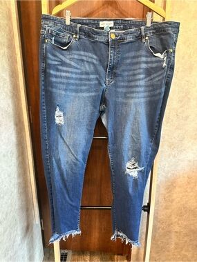 Lane Bryant | Distressed Cropped Blue Ankle Jeans | Women’s | Size 22